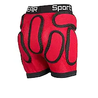 Специальные защитные шорты Sport Gear SNB red(с пластиковыми вставками), для сноуборда, роликов и коньков