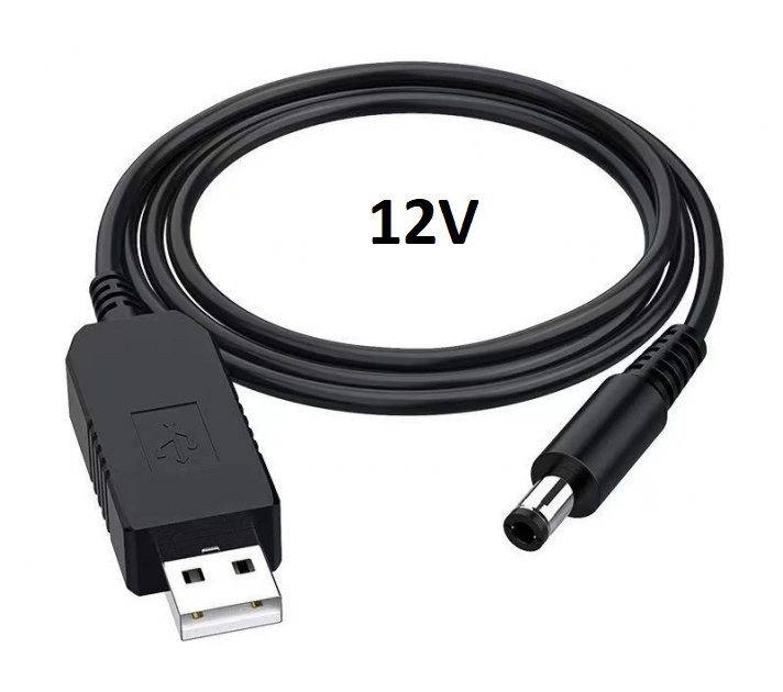 Кабель живлення USB - DC 5.5 x 2.1 мм підвищувальний 5v - 12v для роутерів Підвищувальний кабель перетворювач, фото 1