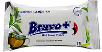 Вологі серветки Bravo+ 15шт