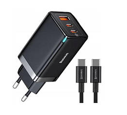 Мережевий швидкий зарядний пристрій Baseus GaN5 Pro USB,USB-Type C чорний