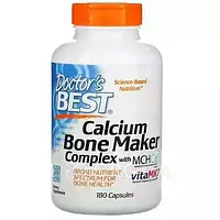 Здоровье костей, Doctor`s Best, Calcium Bone Maker, комплекс с MCHCal и VitaMK7, 180 капсул