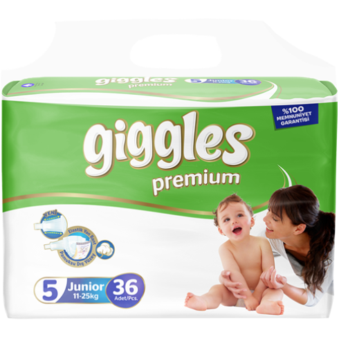 Підгузки дитячі Giggles Premium Розмір 5 Junior 11-25 кг. (36 шт.)
