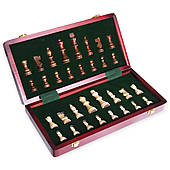 Шахи дерев'яні з футляром, дошка 35x35 см Wood Chess Set (X3118)