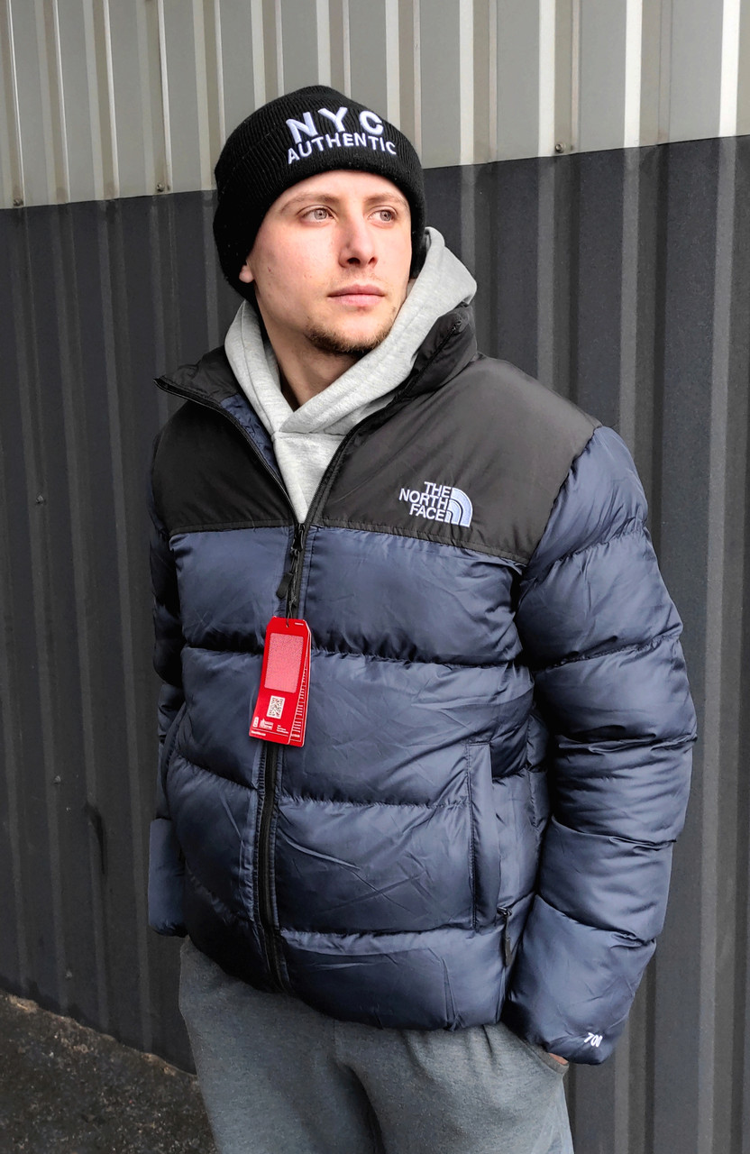 Пуховик чоловічий The North Face 700 Blue. Зимові чоловічі курточки Норс Фейс. Чоловічий пуховик стильний