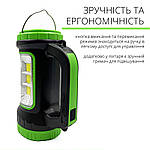 Ліхтар акумуляторний ручний MH818А із сонячною панеллю з функцією Powerbank Green, фото 6