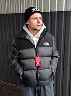 Пуховик-куртка мужская графитовая The North Face 700 Graphite. Зимние курточки дутики серая Норс Фейс