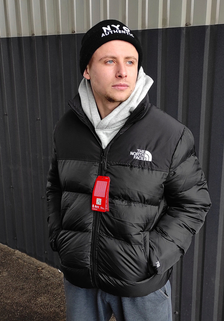 Пуховик-куртка чоловіча чорна The North Face 700 Black. Зимові куртки чорні чоловічі Норс Фейс