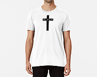 Мужская и женская футболка с принтом Blvck черный крест