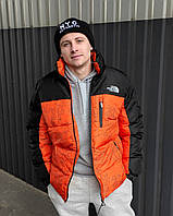 The North Face Спортивные пуховики мужские. Зимние курточки стильные. Пуховики мужские оранжевые