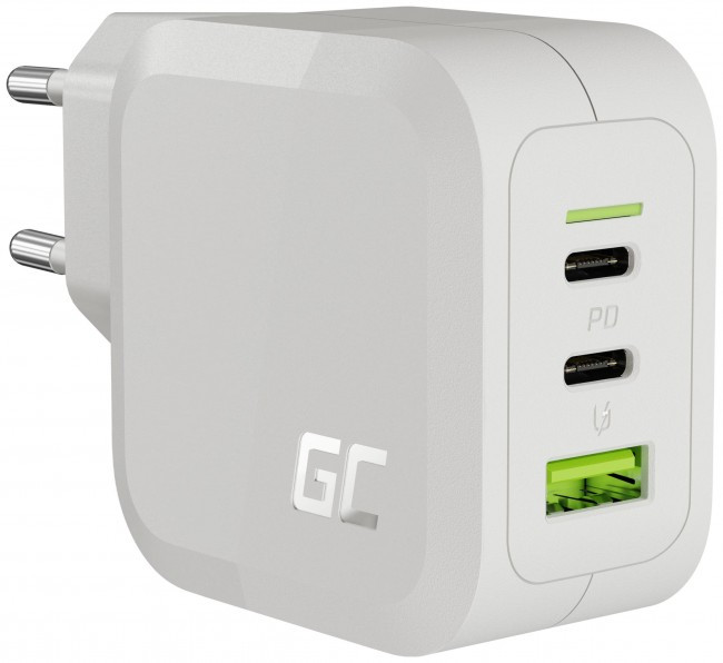 Green Cell 2x USB-C 1x USB-A 65W GaN White