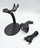 2D CMOC, CCD сканер штрих- та QR-кодів дротовий з підставкою та датч.руху Mobitehnika MT-3390 чорний (MT-3390), фото 7