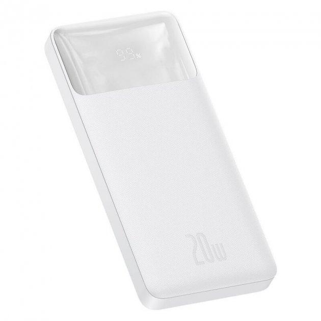 Power Bank Baseus Bipow PPDML-L02 White, 10000 mAh, QC3.0/PD/SCP, 20W, LED display