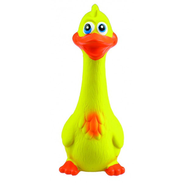 Іграшка для собак качка вінілова з пищалкою 19 см TatraPet Toys&Fun