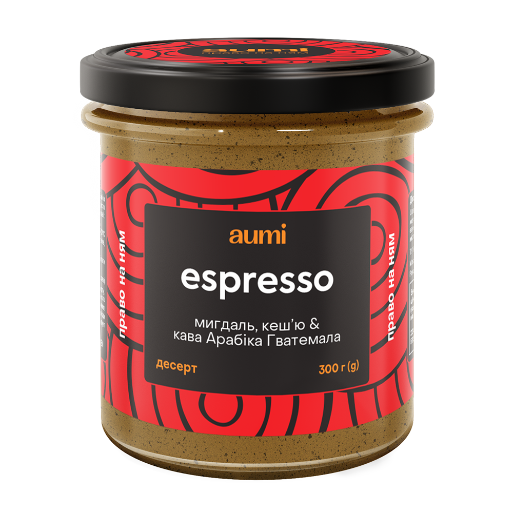 Десерт "Espresso" горіхово-кавовий, 300г, банка СКЛЯНА, мигдалева та кеш'ю паста з кавою і ваніллю