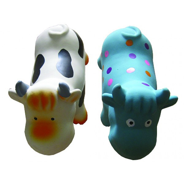 Іграшка для собак корова вінілова з пищалкою 19 см TatraPet Toys&Fun в асортименті