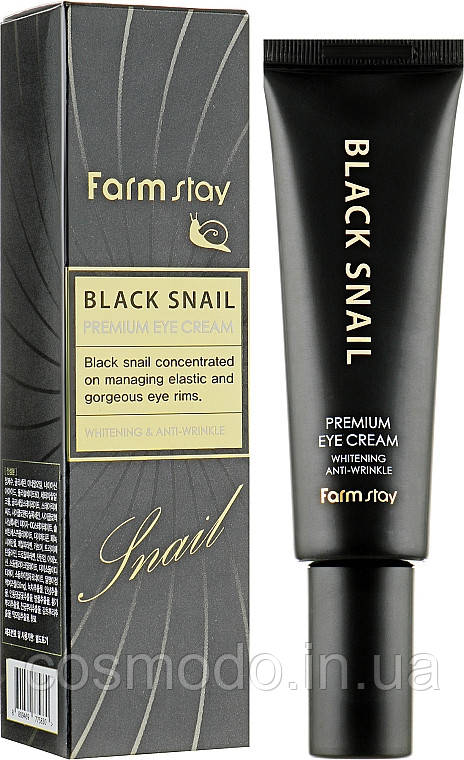 Преміум-крем для очей з муцином чорного равлика FarmStay Black Snail Premium Eye Cream