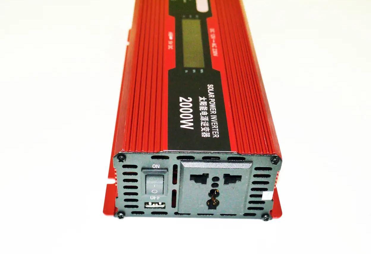 UKC KC-2000D 12V-220V 2000W Red Перетворювач струму AC/DC з вольтметром LCD-дисплеєм