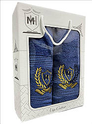 Подарунковий набір рушників Vip Туреччина Синій