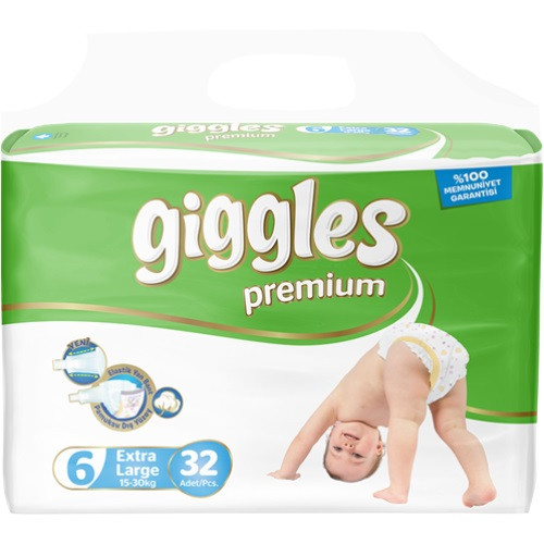 Підгузники дитячі Giggles Premium Розмір 6 Extra Large 15-30 кг. (32 шт.)