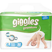 Подгузники детские Giggles Premium Размер 6 Extra Large 15-30 кг. (32 шт.)