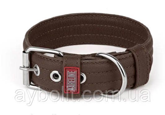 Нашийник посилений з натуральної шкіри з декоративною прошивкою 35 мм 370-500 мм (2000000039657), фото 1