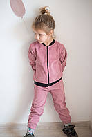 Вельветовый спортивный костюм для девочки розового цвета р.74-128 104