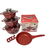 Набір каструль і сковорода Top Kitchen TK-00076, набір посуду з гранітним антипригарним покриттям для дому, фото 3