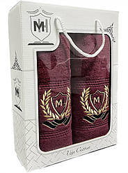 Подарунковий набір рушників MH Туреччина Бордовий