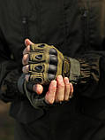 Рукавиці Тактичні Безпалі Олива, фото 4