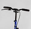 Самокат двоколісний Best Scooter з ручним дисковим гальмом підсклянником два амортизатори синій PU 200мм, фото 3
