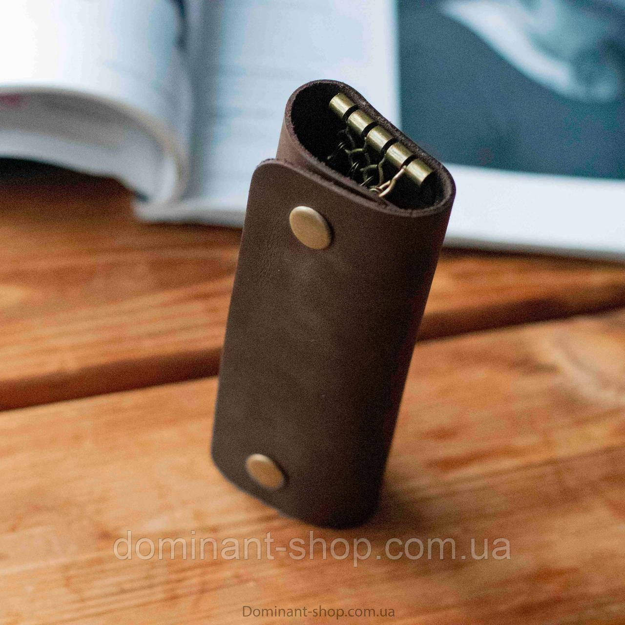 Ключниця Vets Dark Brown з натуральної шкіри для ключів коричнева з натуральної шкіри, фото 1
