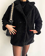 Женская куртка - шубка (S-M; M-L) (цвета: черный)