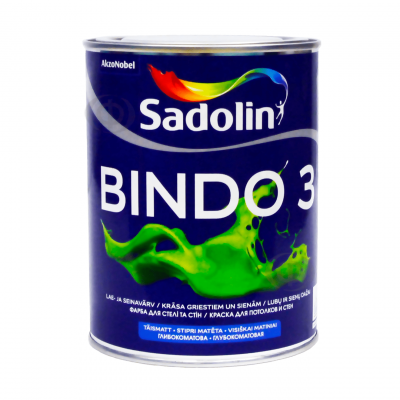 SADOLIN Bindo 3, глибокоматова фарба для стель та стін SADOLIN, фото 2