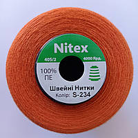 Швейна нитка 100% PE 40/2 кол S-234 помаранчевий брудний (боб 4000ярдов/12боб/120боб) NITEX