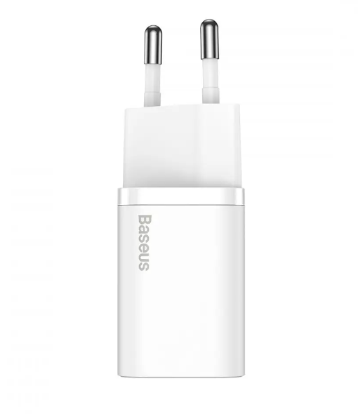 Блок живлення для швидкої зарядки Type-C BASEUS 20W - білий, фото 1