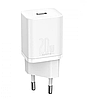 Блок живлення для швидкої зарядки Type-C BASEUS 20W - білий, фото 2