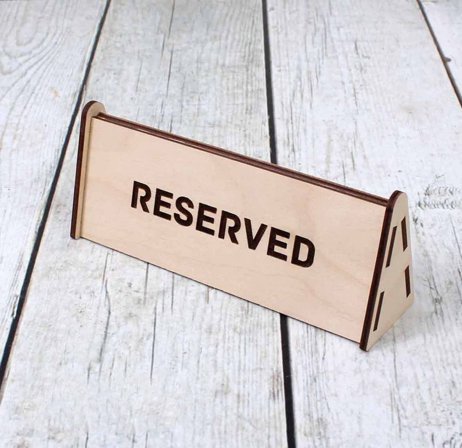 Резерв столу RESERVED 15см