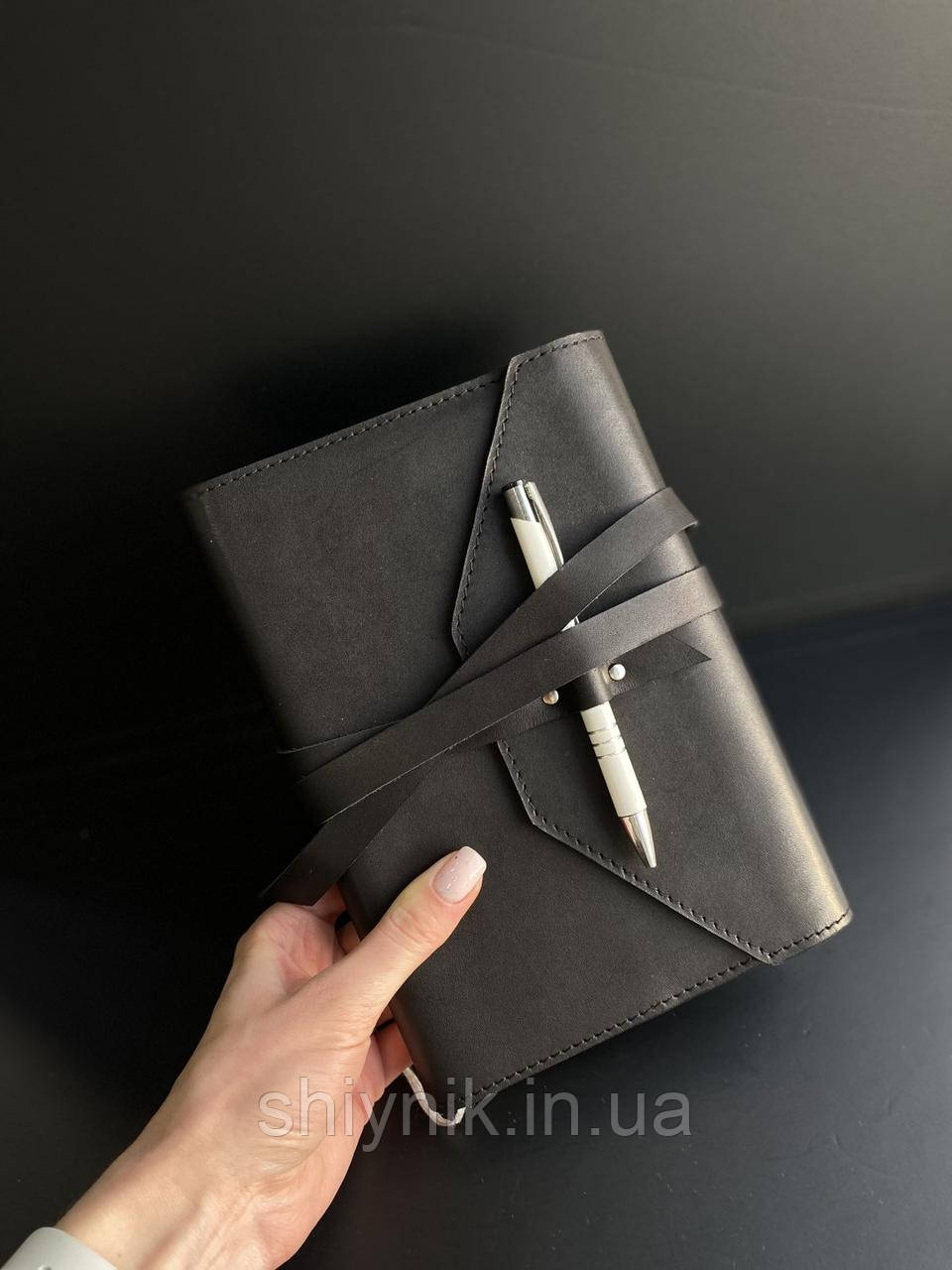 Шкіряна обкладинка для щоденника А5 MILLI чорна