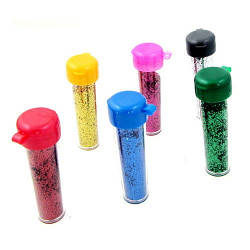 Блискітки-присипка у банці Pasco (6.5 г./6 кольорів/48 шт), дрібний глітер-пісок