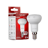 Светодиодная лампочка LED Е14 R50 7W нейтральная белая 4100К SIVIO