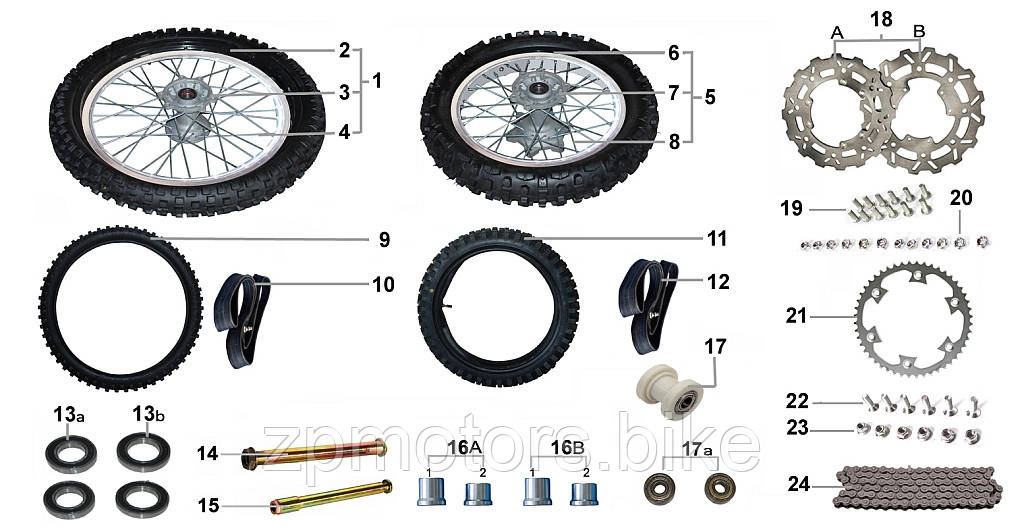 Подшипник переднего колеса Terra-X 6202RS (2шт./компл.) tk110