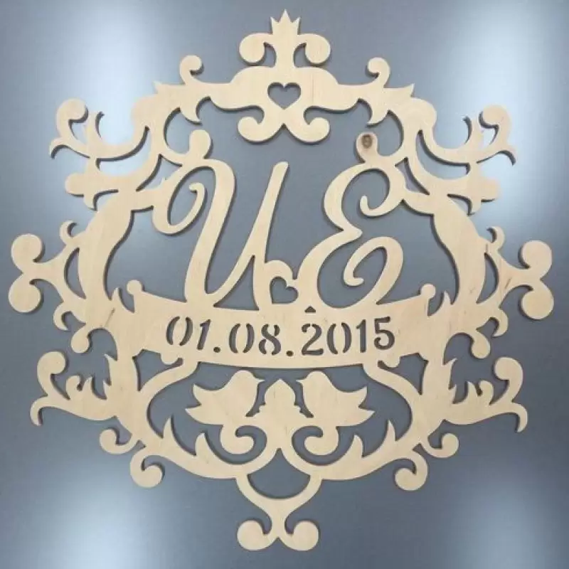 Весільна монограмма 550х550х5мм, фото 1