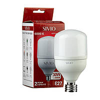 Светодиодная лампа LED промышленная Е27 Т100 30W холодная белая 6000K SIVIO
