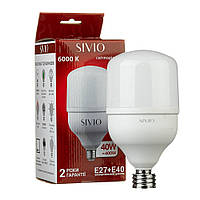 Світлодіодна лампа LED промислова Е27 + Е40 Т120 40W холодна біла 6000K SIVIO