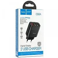 Зарядное устройство для телефона - HOCO C86A (2USB/2.4A) Черный