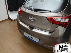 Накладка на бампер с загибом Hyundai i30  (2012-2015)