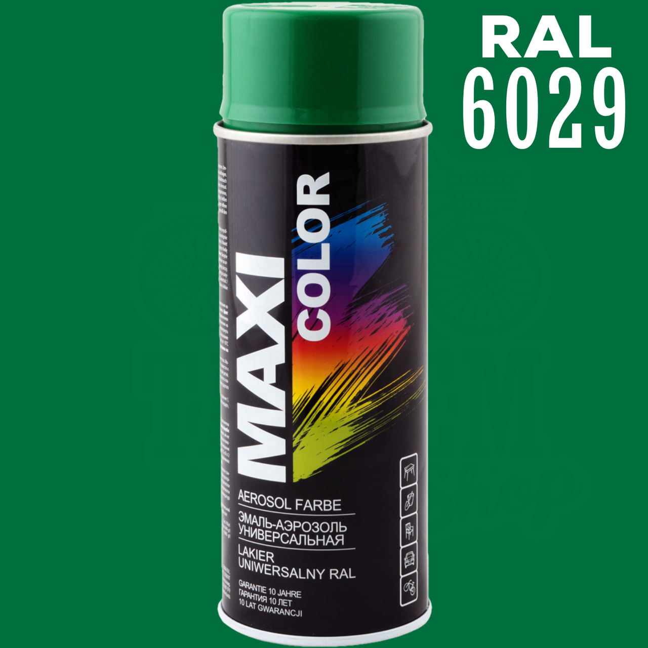 Фарба (емаль) універсальна Maxi Color, 400 мл Аерозоль М'ятно-зелений (RAL 6029)