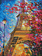 Набор Алмазная мозаика вышивка (квадратные стразы, полная выкладка, без подрамника) 30х40см "Эйфелевая башня в
