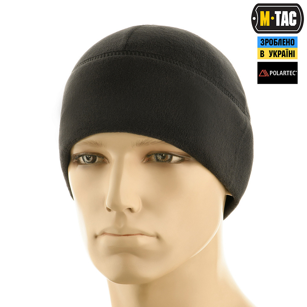 Шапка тактическая зимняя теплая M-Tac Watch Cap флис Light Polartec Gen.II M черный KU_22 - фото 1 - id-p1752155413