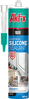 Універсальний силіконовий герметик Akfix  білий 100E,280 мл /325гр
